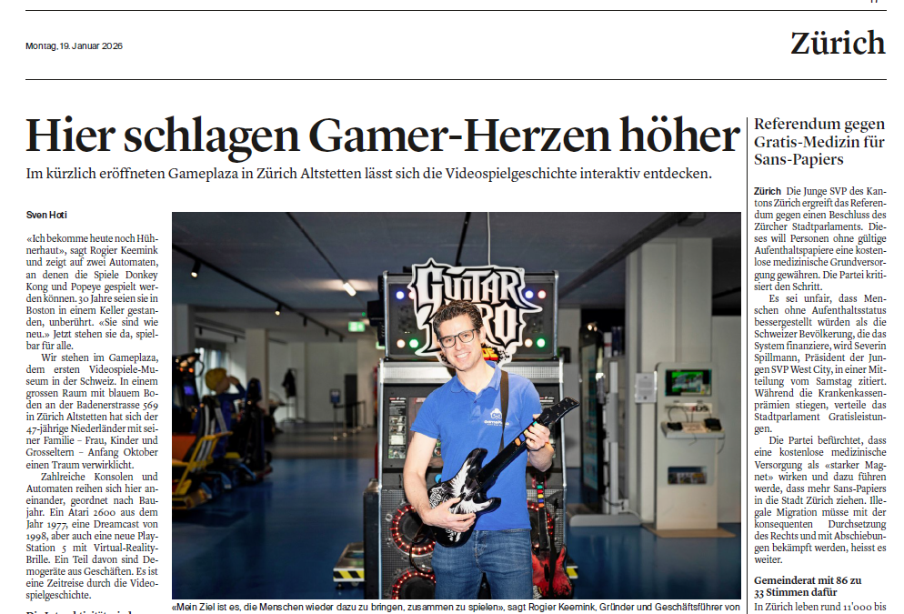 GamePlaza in der Limmattaler Zeitung