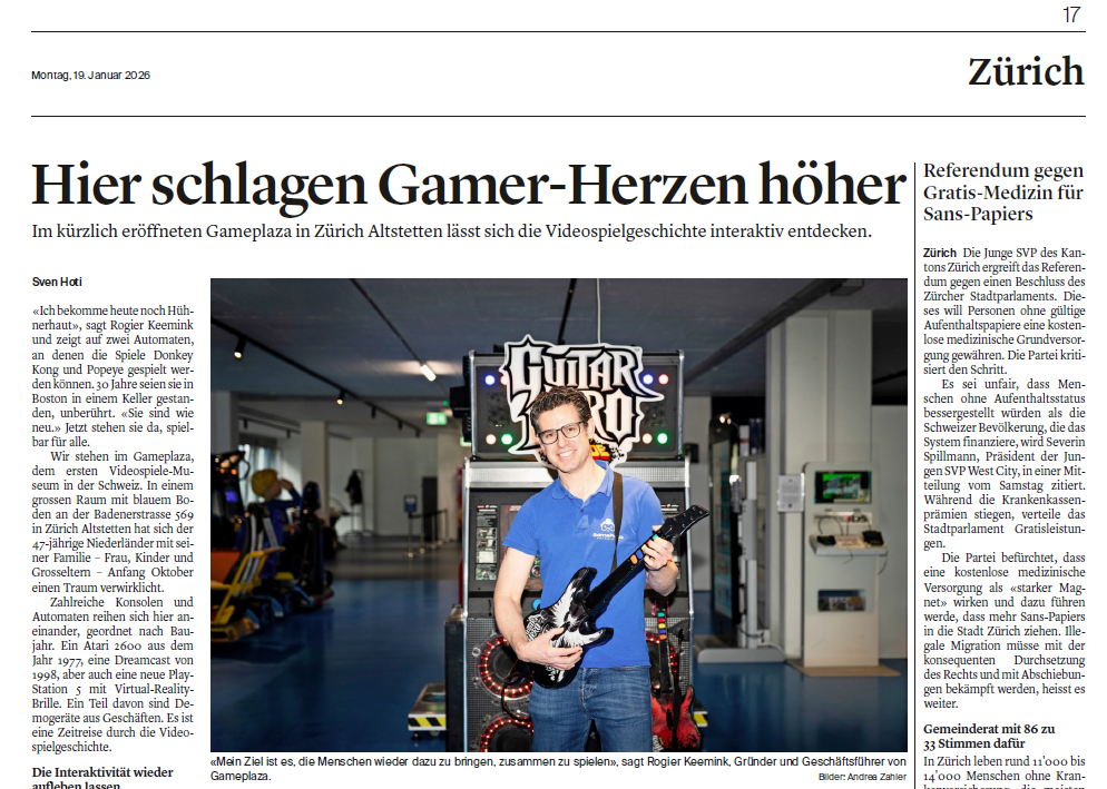 GamePlaza Press Report Limmattaler Zeitung
