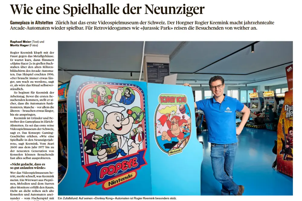 Rapporto stampa di GamePlaza Tages Anzeiger Rapporto stampa di GamePlaza Tages Anzeiger