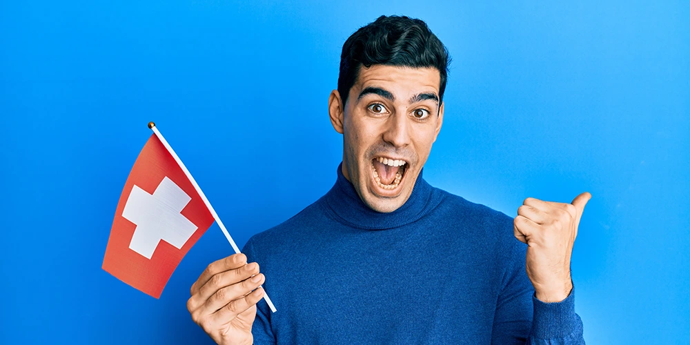 Bored at home - happy man switzerlan Bored at home - happy man switzerlan