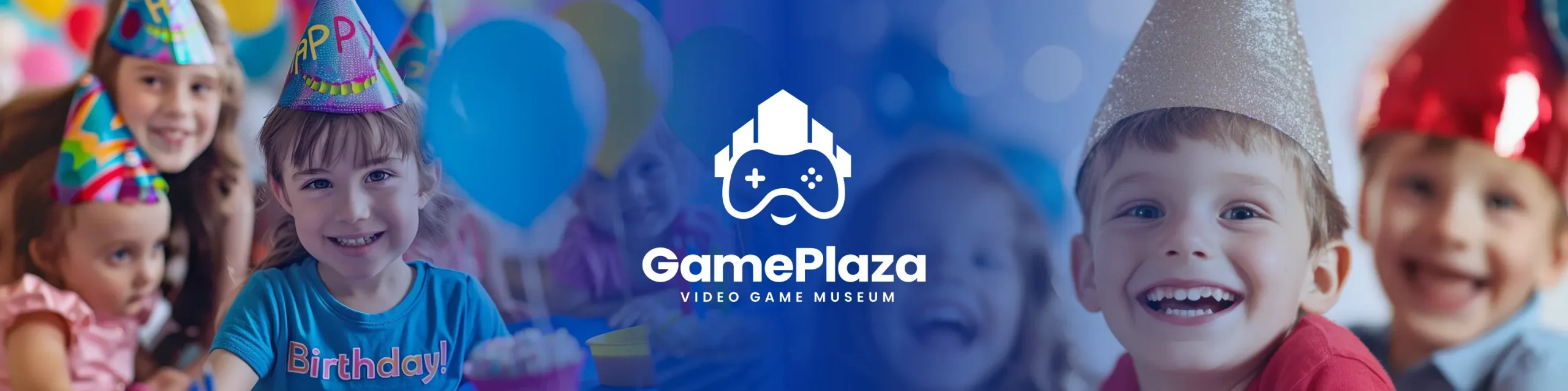 Kids Birthday Zurich Banner GamePlaza Logo